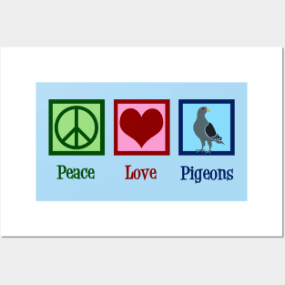 Peace Love Pigeons Posters and Art
